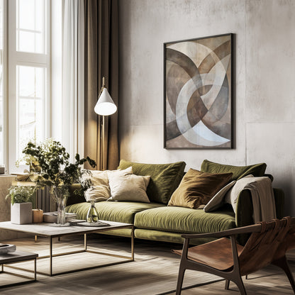 Abstract Art Beige Brown Geo Abstract - Poster / Art Print - interiör