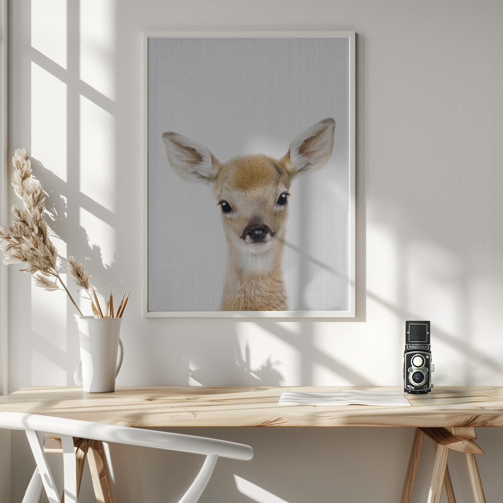 Peekaboo Baby Deer - Poster / Art Print - interiör