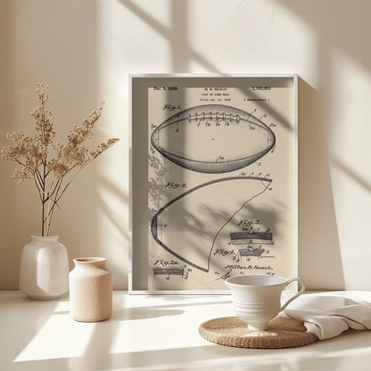 Football Patent 1938 - Poster / Art Print - interiör