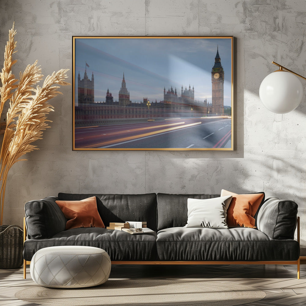 Big Ben with bright trails - Poster / Art Print - interiör