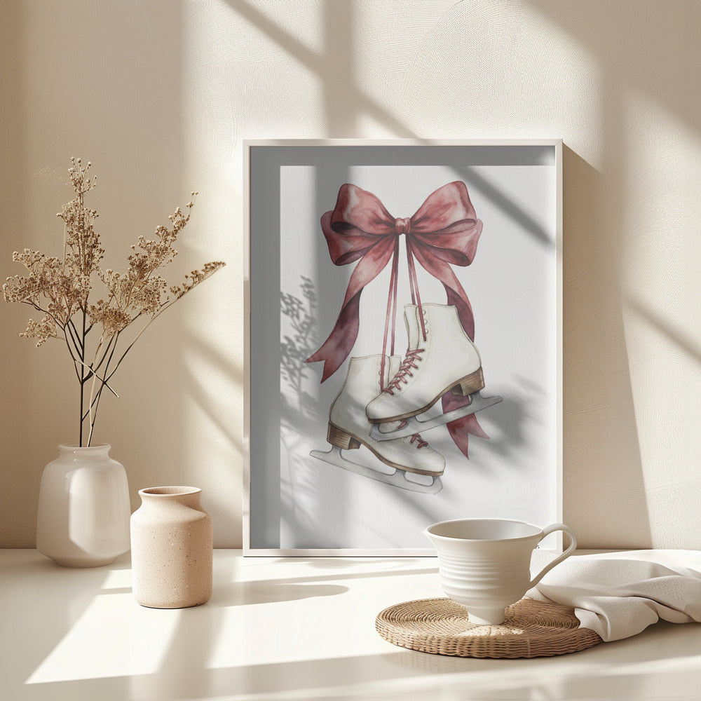 Winter Ribbon Skates - Poster / Art Print - interiör