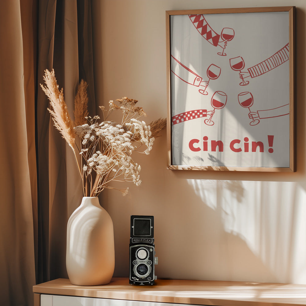 Cin cin! Wine Party with Friends - Poster / Art Print - interiör