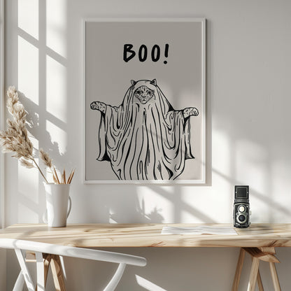 Boo! Ghost Cat - Poster / Art Print - interiör