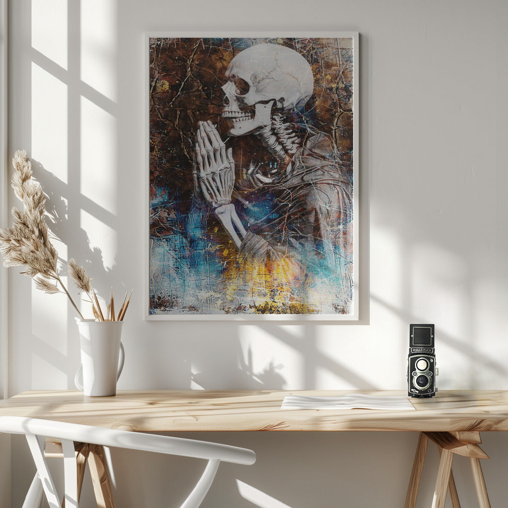 Funny Scull Drawing Illustration 48 - Poster / Art Print - interiör
