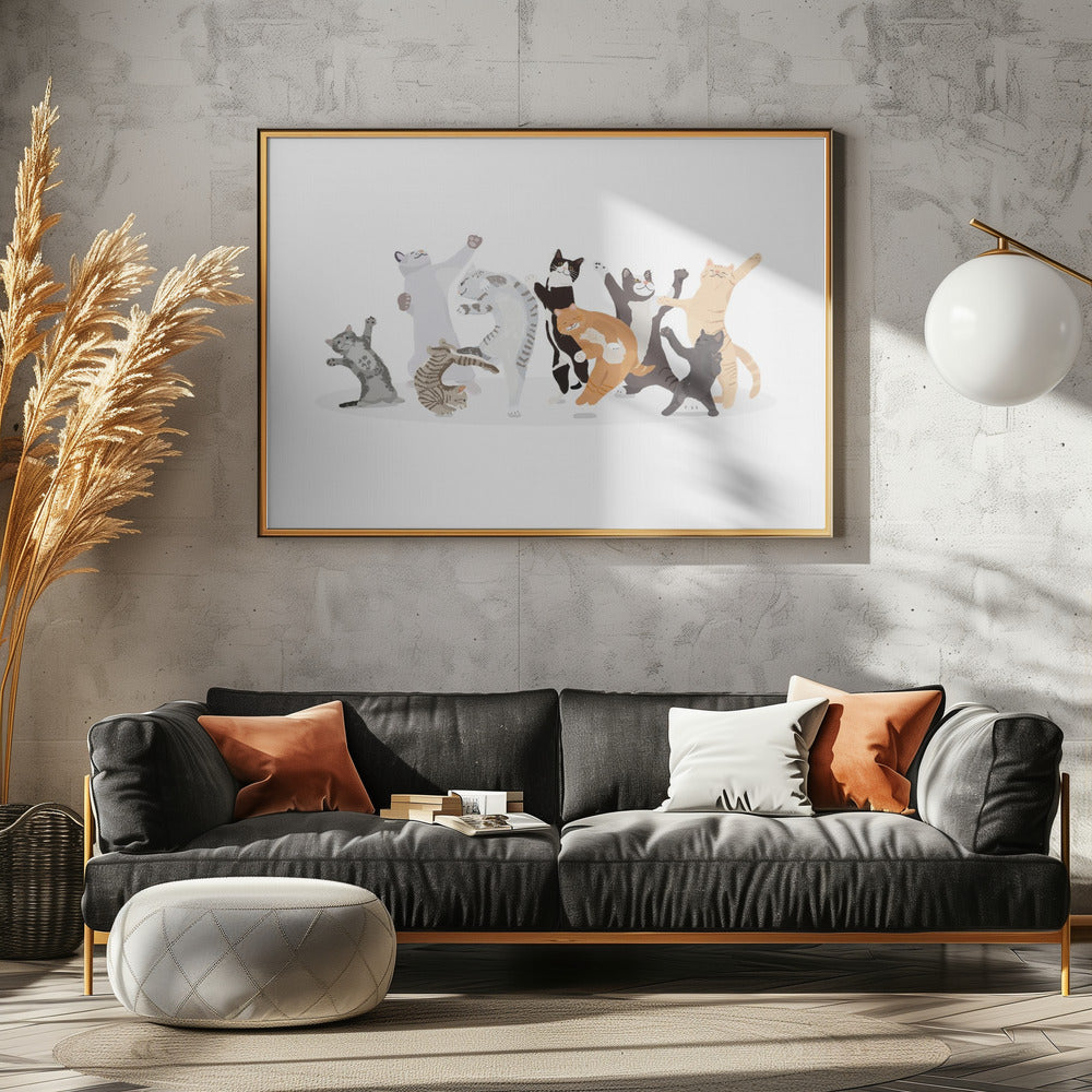 Dancing Cat - Poster / Art Print - interiör