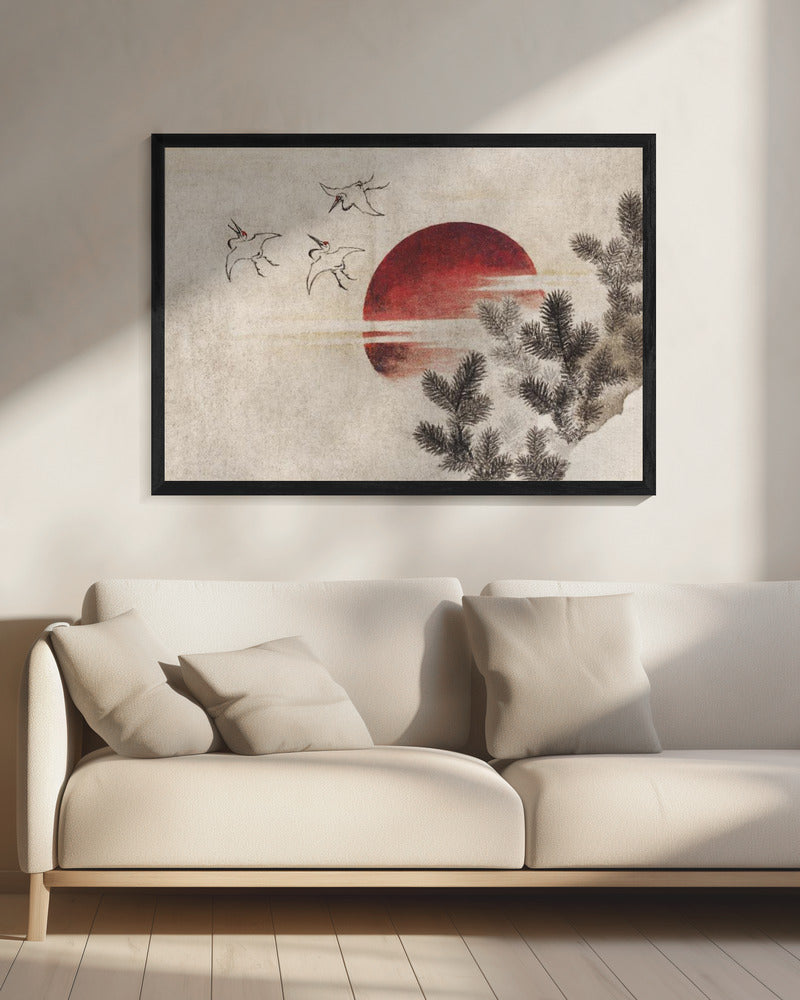 Birds and Sunset, From Album of Sketches (1814) Full - Poster / Art Print - interiör