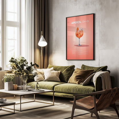 Aperol Spritz Recipe - Poster / Art Print - interiör