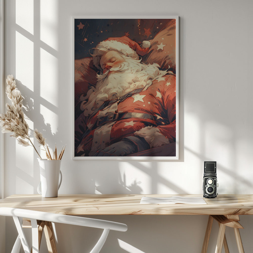 Sleeping Santa - Poster / Art Print - interiör