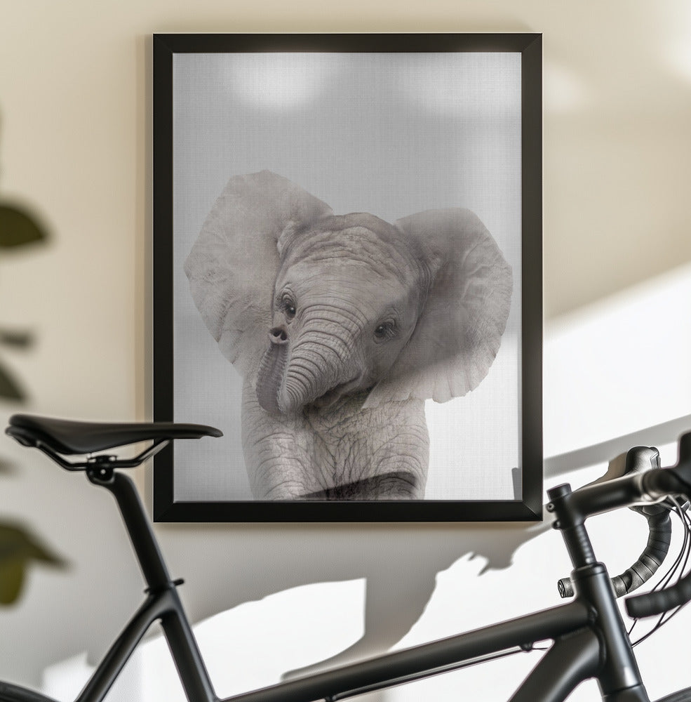 Peekaboo Baby Elephant - Poster / Art Print - interiör