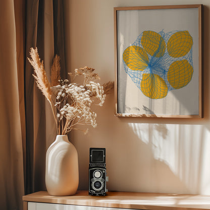Five Lemons In a Net Bag - Poster / Art Print - interiör