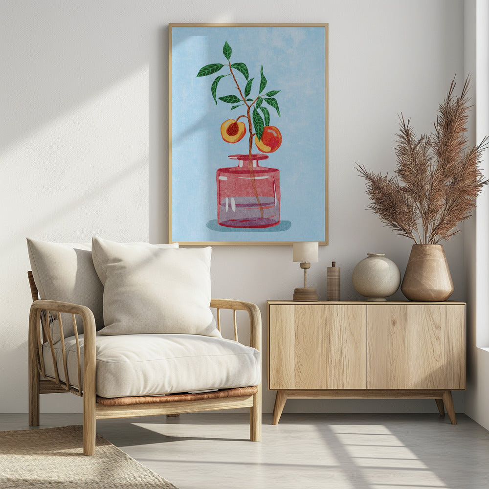 Peach Tree in Vase - Poster / Art Print - interiör