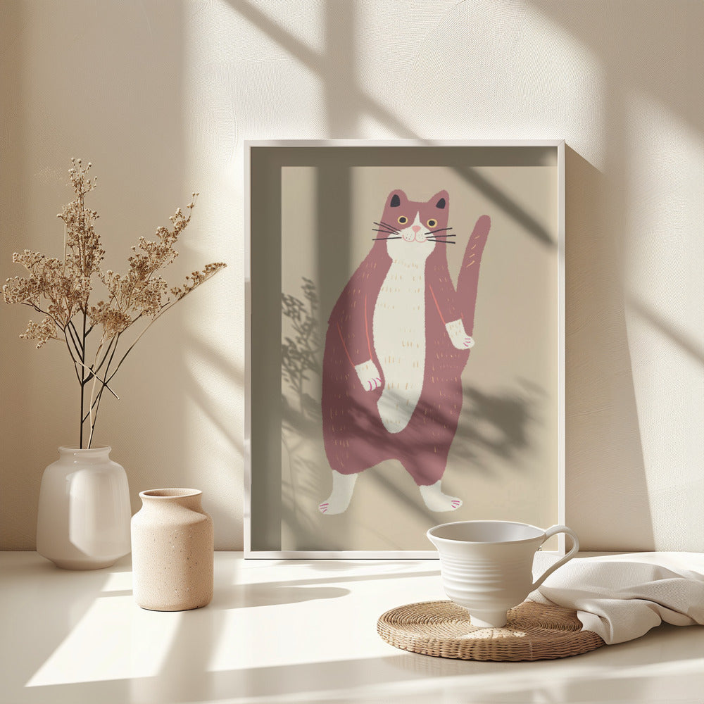 Brown and white cat - Poster / Art Print - interiör