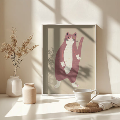 Brown and white cat - Poster / Art Print - interiör