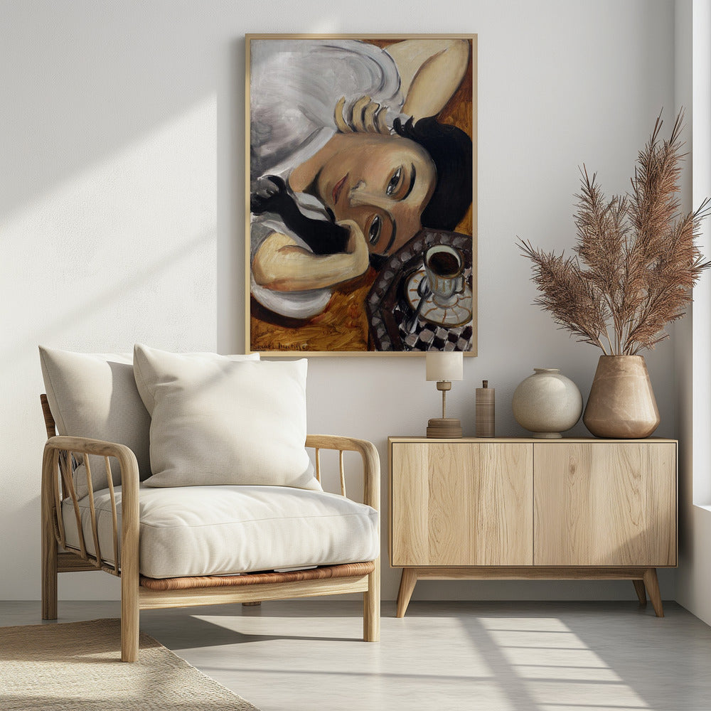 Lorette Con Una Tazza Di Caffe 1916 - Poster / Art Print - interiör