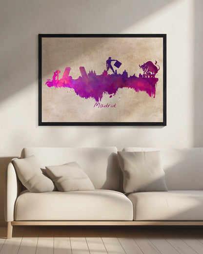 Madrid Spain Skyline City Art (1) - Poster / Art Print - interiör