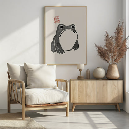 Grumpy Frog I Black - Poster / Art Print - interiör
