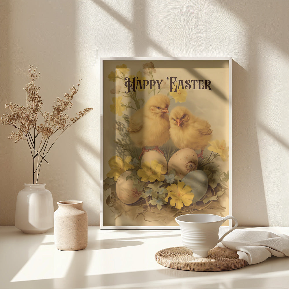 Happy Easter No 5 - Poster / Art Print - interiör