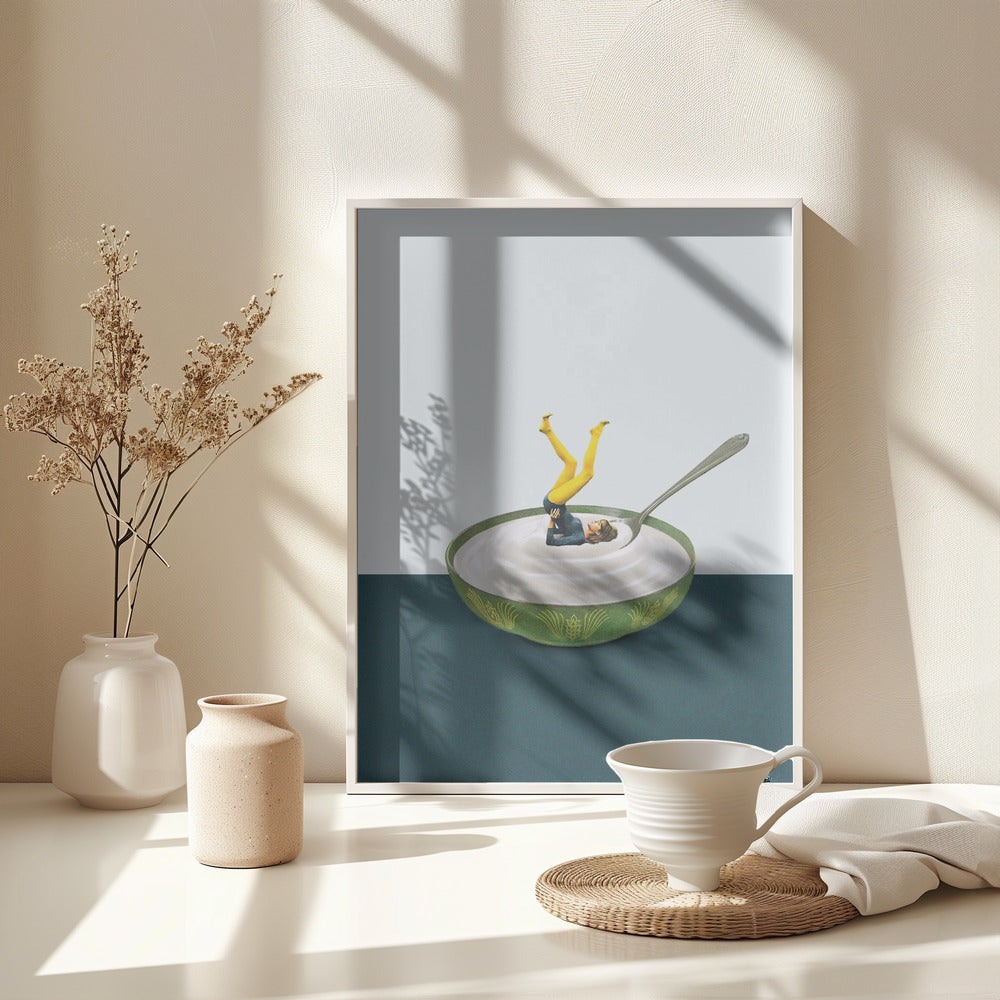 Yoga in my yogurt - Poster / Art Print - interiör