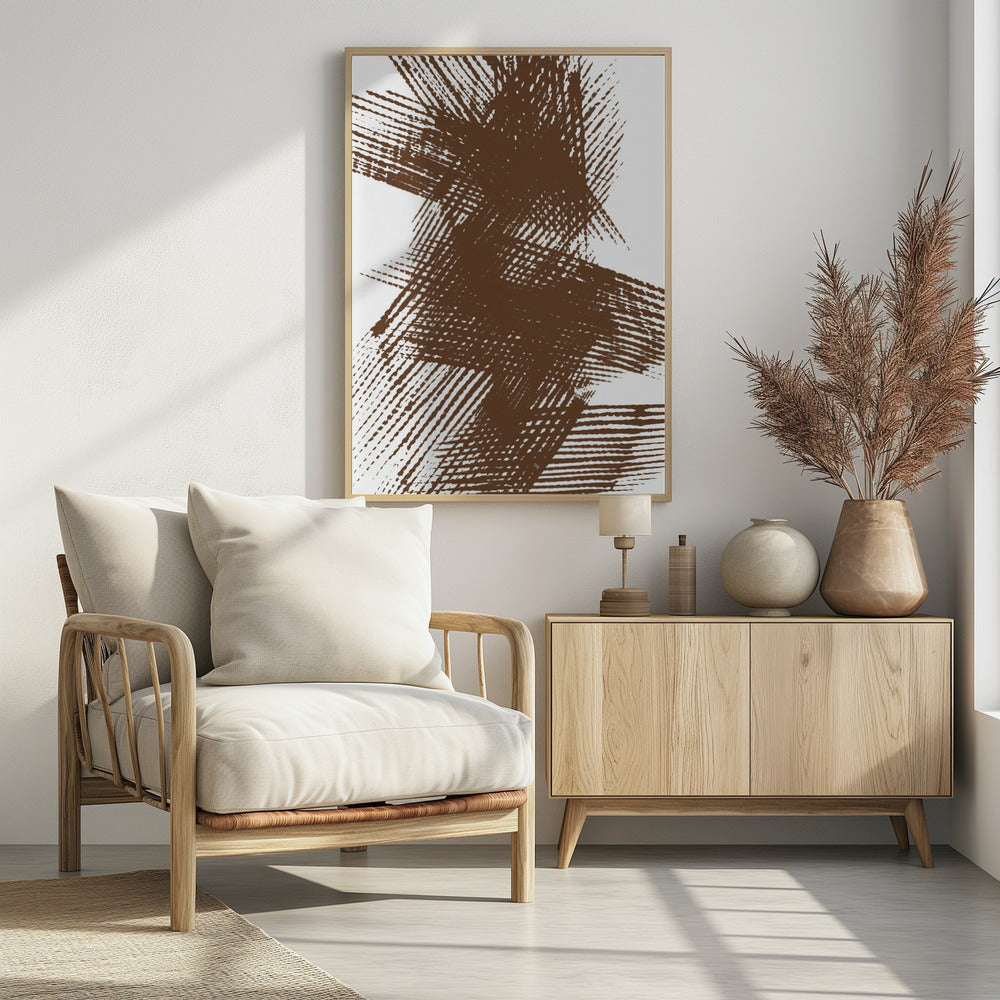 Abstract Brown Lines - Poster / Art Print - interiör