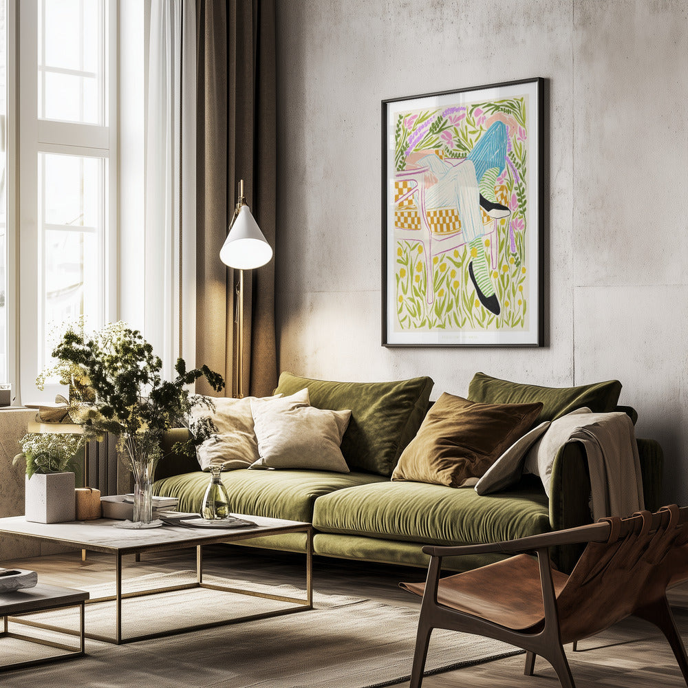 Quiet in the garden - Poster / Art Print - interiör