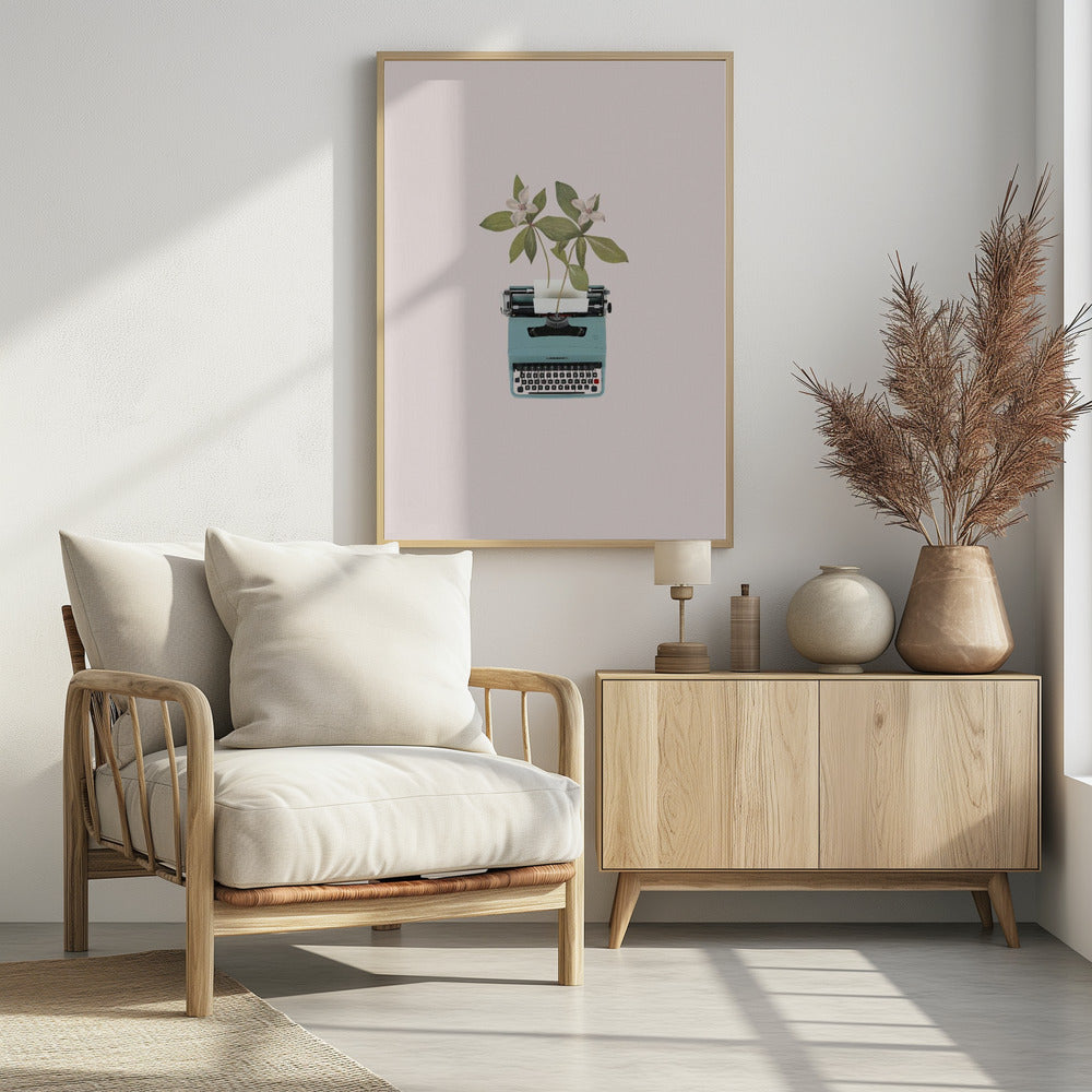 Botanical typewriter - Poster / Art Print - interiör
