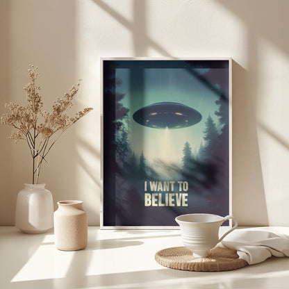 I Want To Believe - UFO - Poster / Art Print - interiör