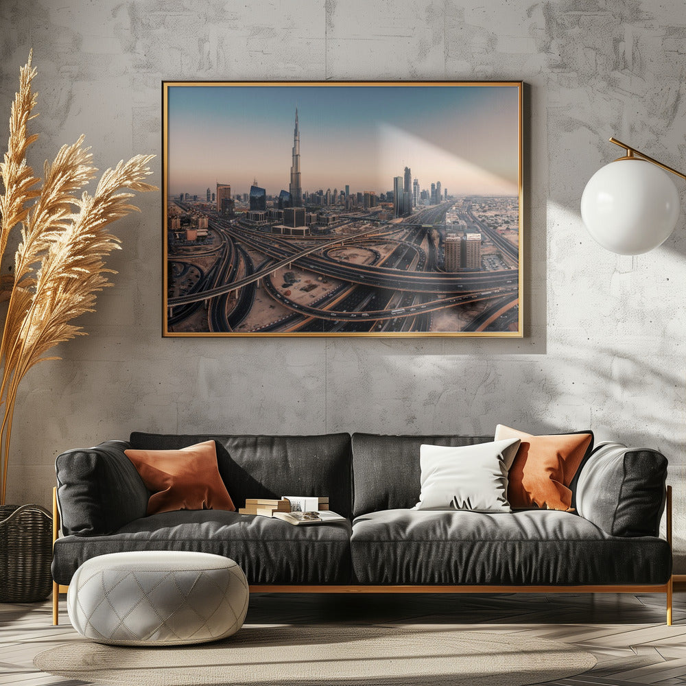 Dubai Skyline Panorama - Poster / Art Print - interiör