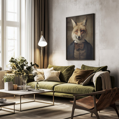 Dapper Fox Gentleman - Poster / Art Print - interiör