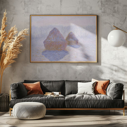 Haystacks (effect of Snow and Sun) (1891) By Claude Monet - Poster / Art Print - interiör