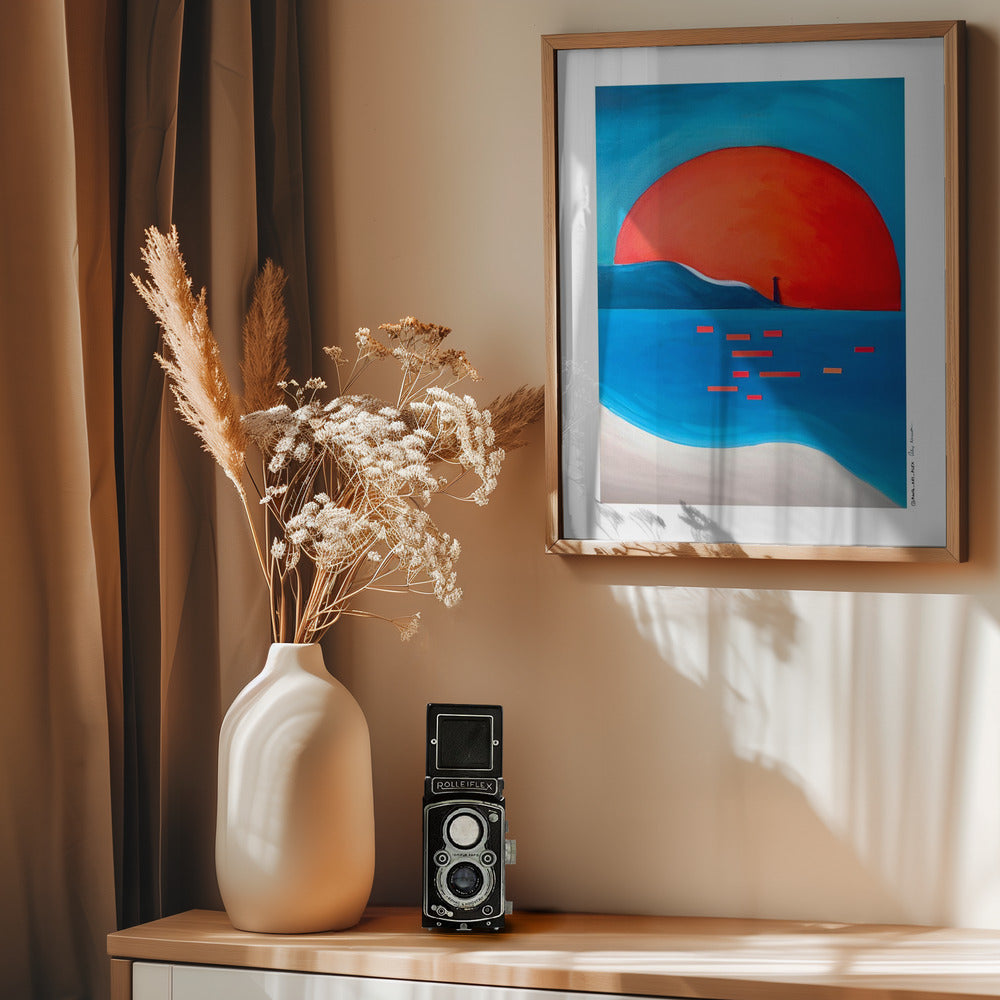 Vibrant Sunset Lighthouse - Poster / Art Print - interiör