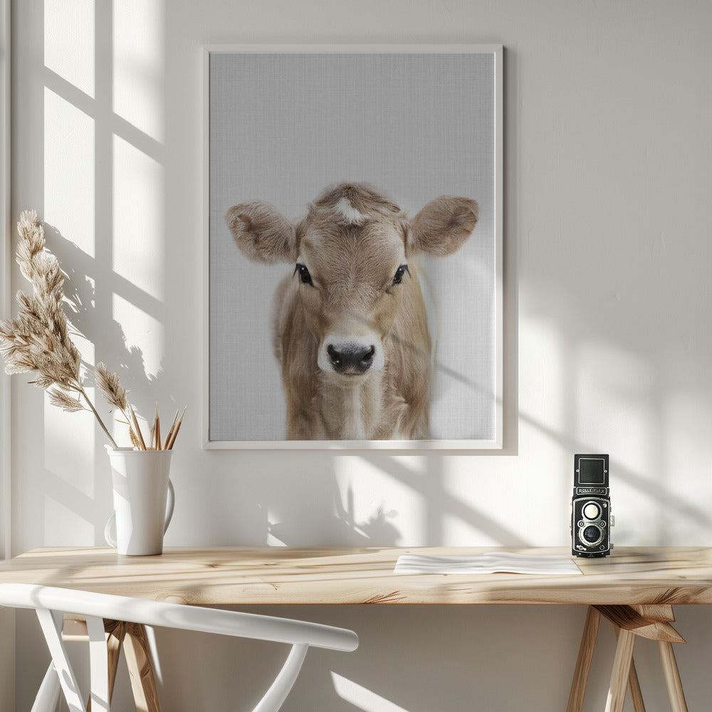 Peekaboo Baby Cow - Poster / Art Print - interiör