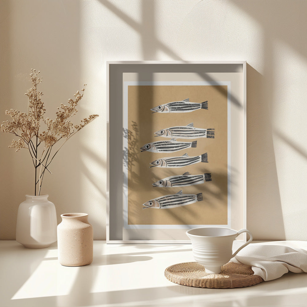 Minimal Fish Study - Poster / Art Print - interiör