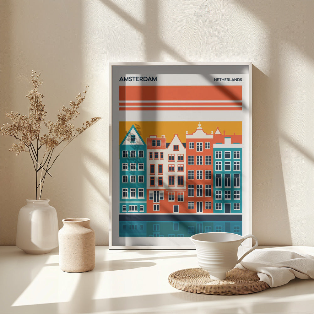 Amsterdam Travel Poster - Poster / Art Print - interiör
