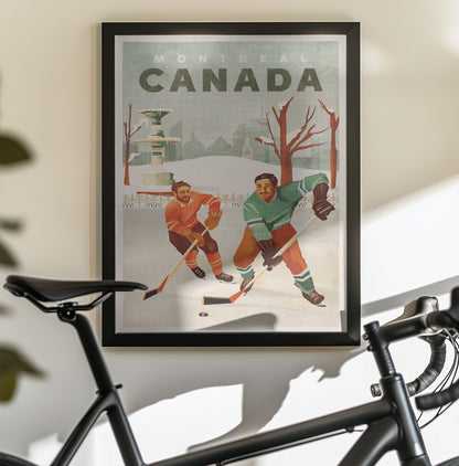 Montreal Canada Pond Hockey Guys - Poster / Art Print - interiör