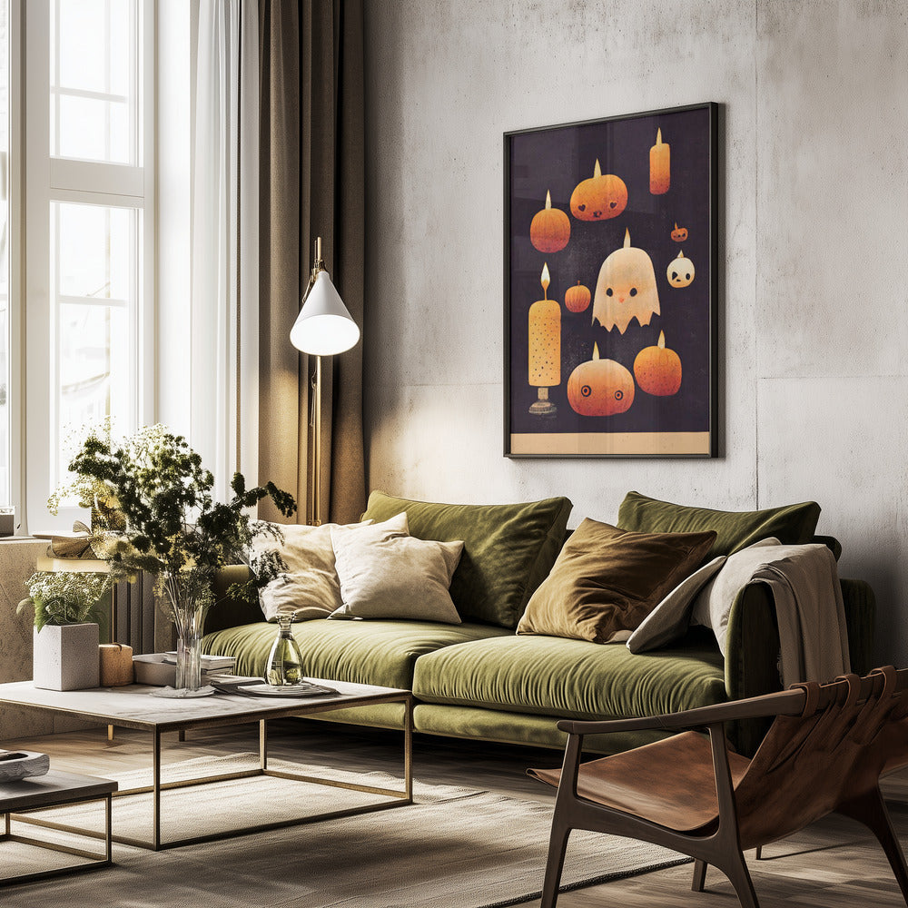 Haunted Pumpkin Glow - Poster / Art Print - interiör