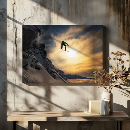 Sunset Snowboarding - Poster / Art Print - interiör
