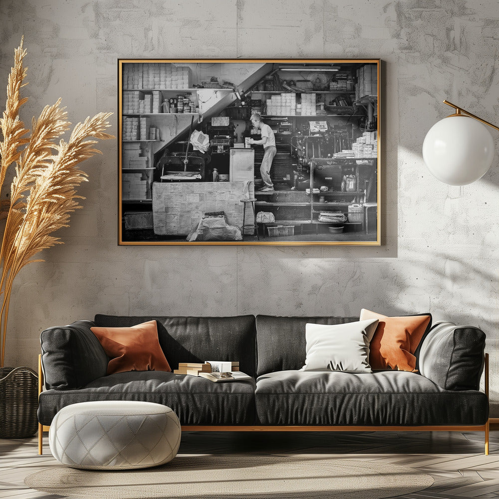 A small old printing shop - Poster / Art Print - interiör