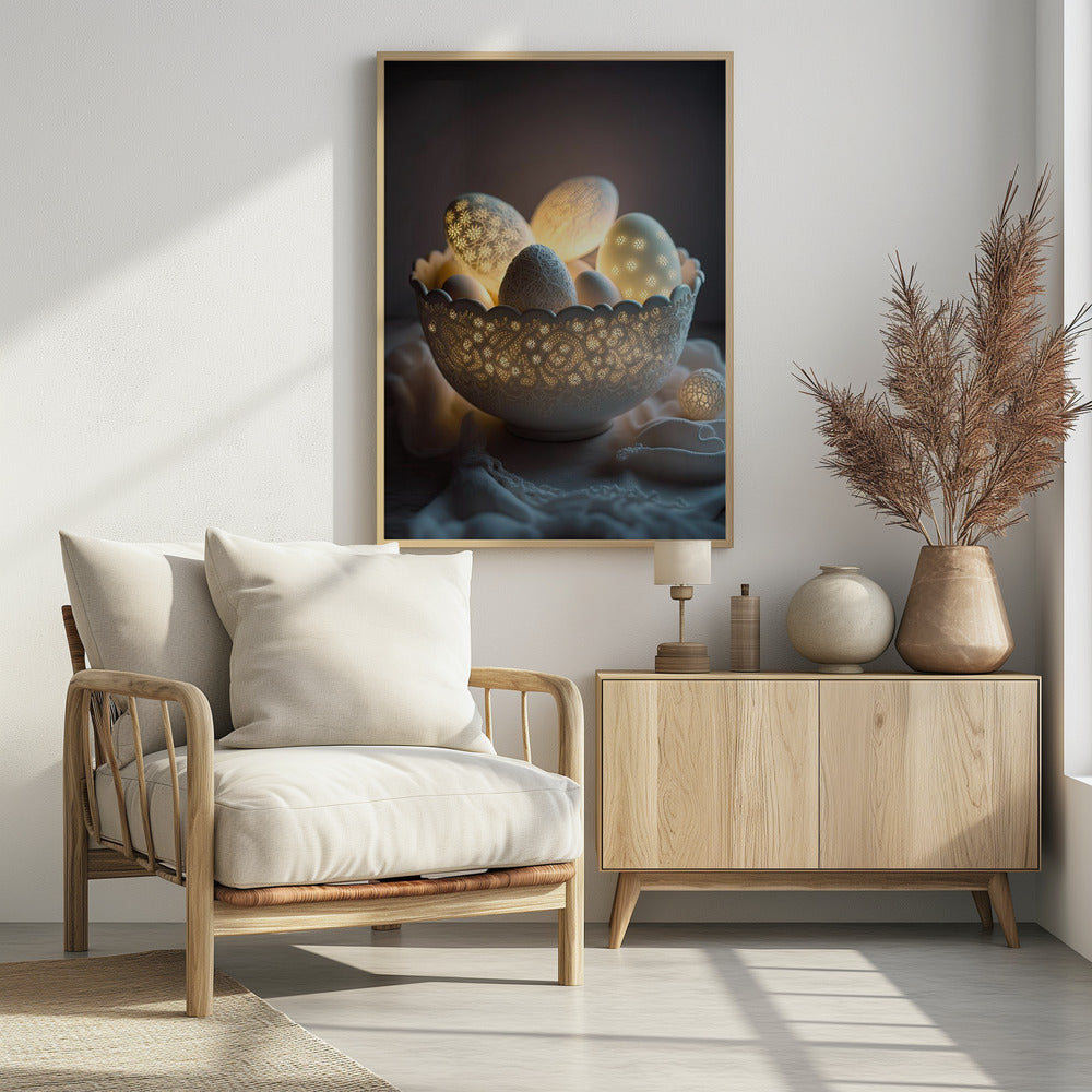 Glowing Eggs - Poster / Art Print - interiör