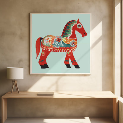 Dalahäst - nästan - Poster / Art Print - interiör