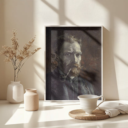 Vincent Van Gogh's Self Portrait With Pipe (1886) - Poster / Art Print - interiör