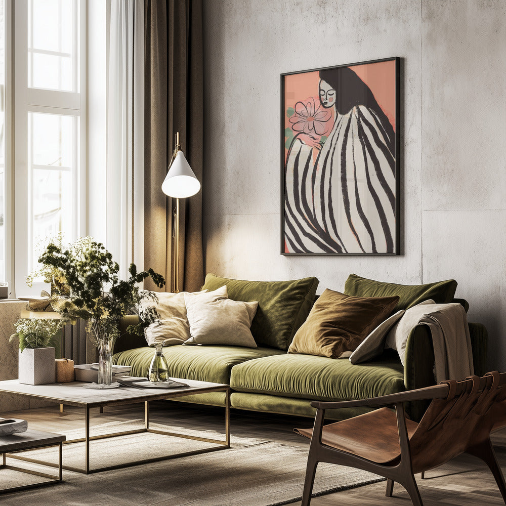 A Silent Moment (Peach) - Poster / Art Print - interiör