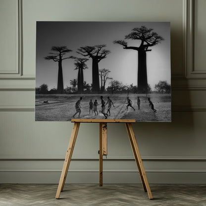 Soccer at sunset - Poster / Art Print - interiör