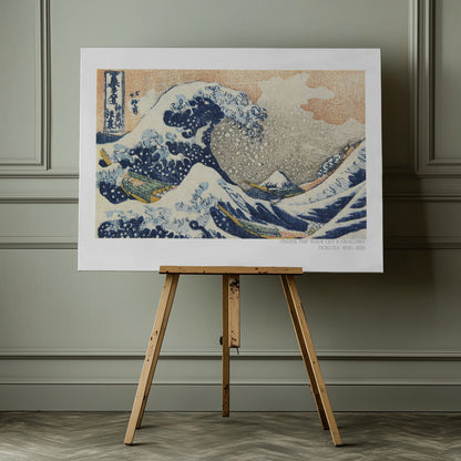Hokusai's Under the Wave Off Kanagawa (1830 1833) - Poster / Art Print - interiör