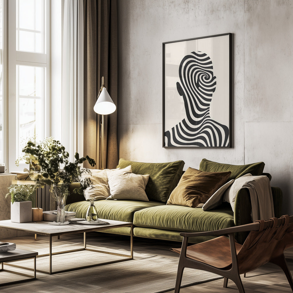 Striped Man - Poster / Art Print - interiör