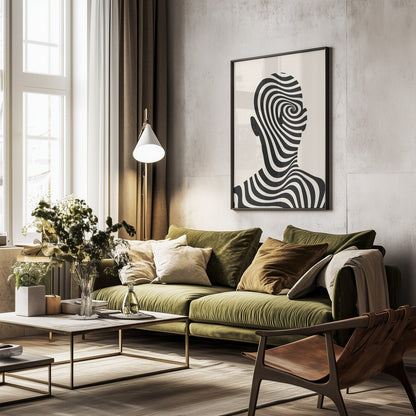 Striped Man - Poster / Art Print - interiör