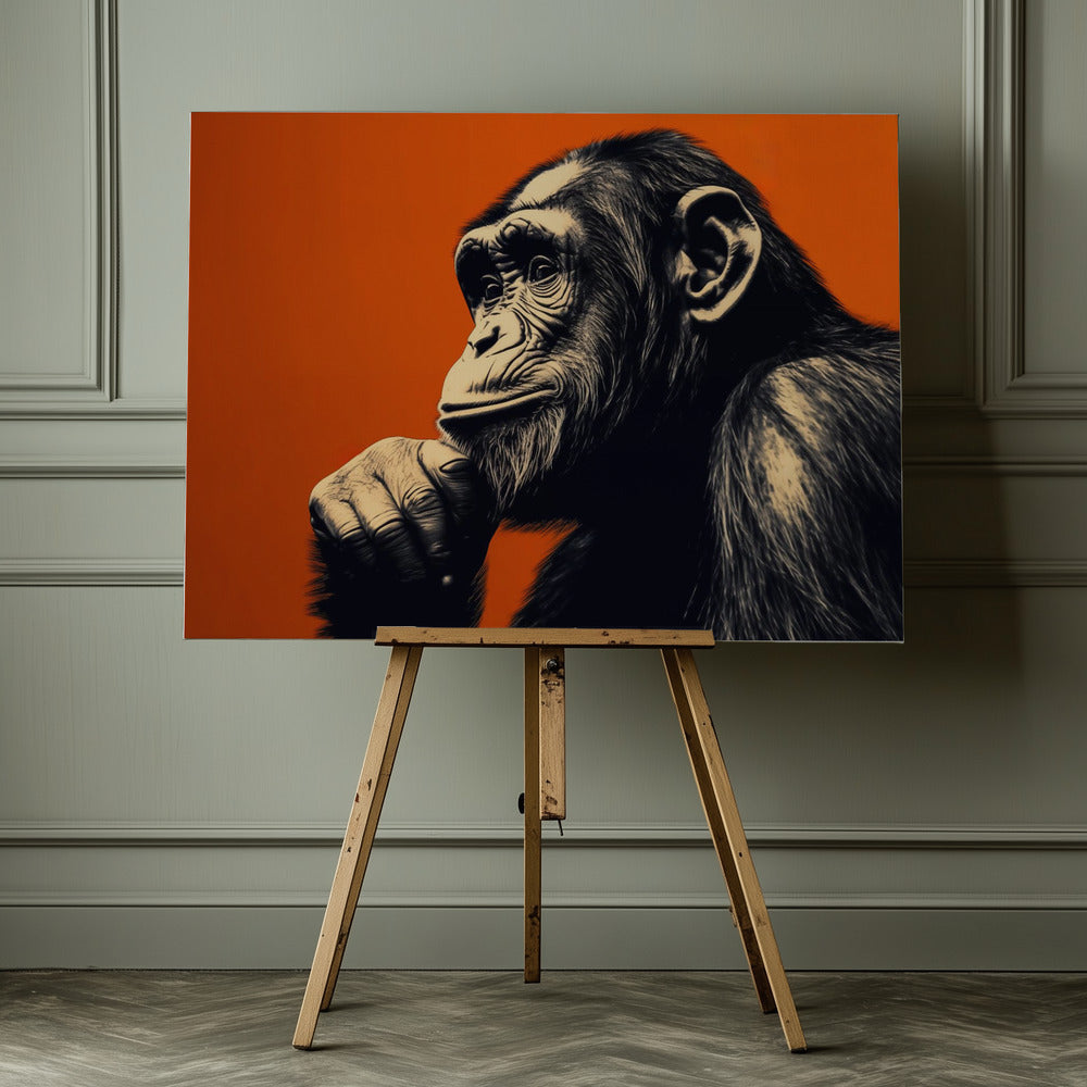 Thinking Monkey - Poster / Art Print - interiör