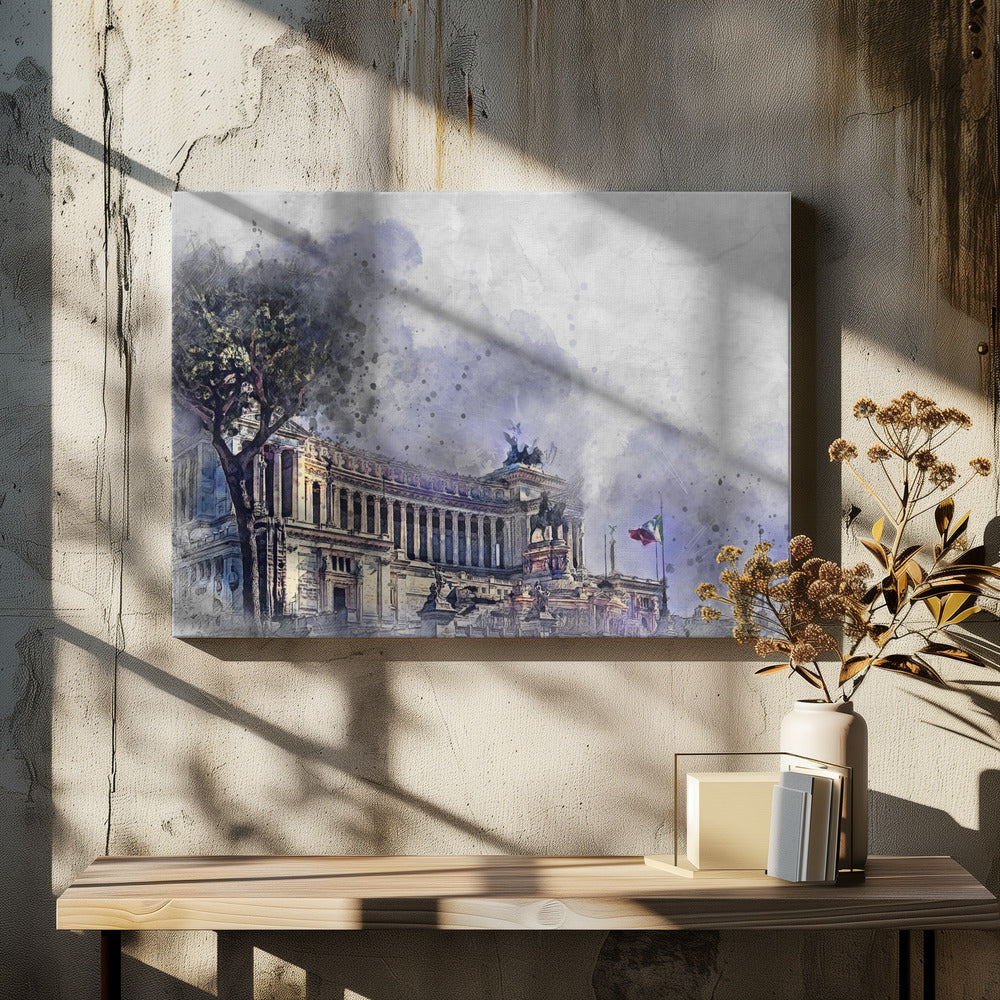 Rome Italy Watercolor Art (1) - Poster / Art Print - interiör
