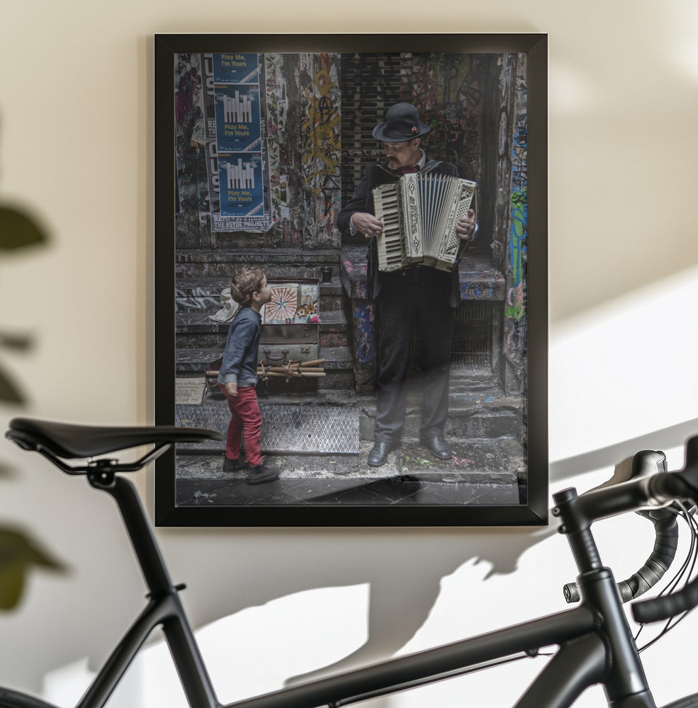 The Busker And The Boy - Poster / Art Print - interiör