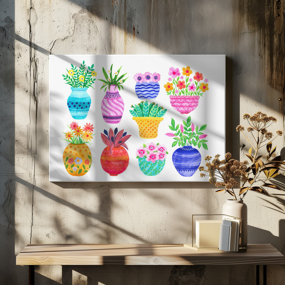 Pots and Flowers - Poster / Art Print - interiör