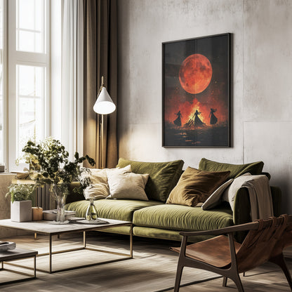 Dancing Witches Halloween Scene (1) - Poster / Art Print - interiör